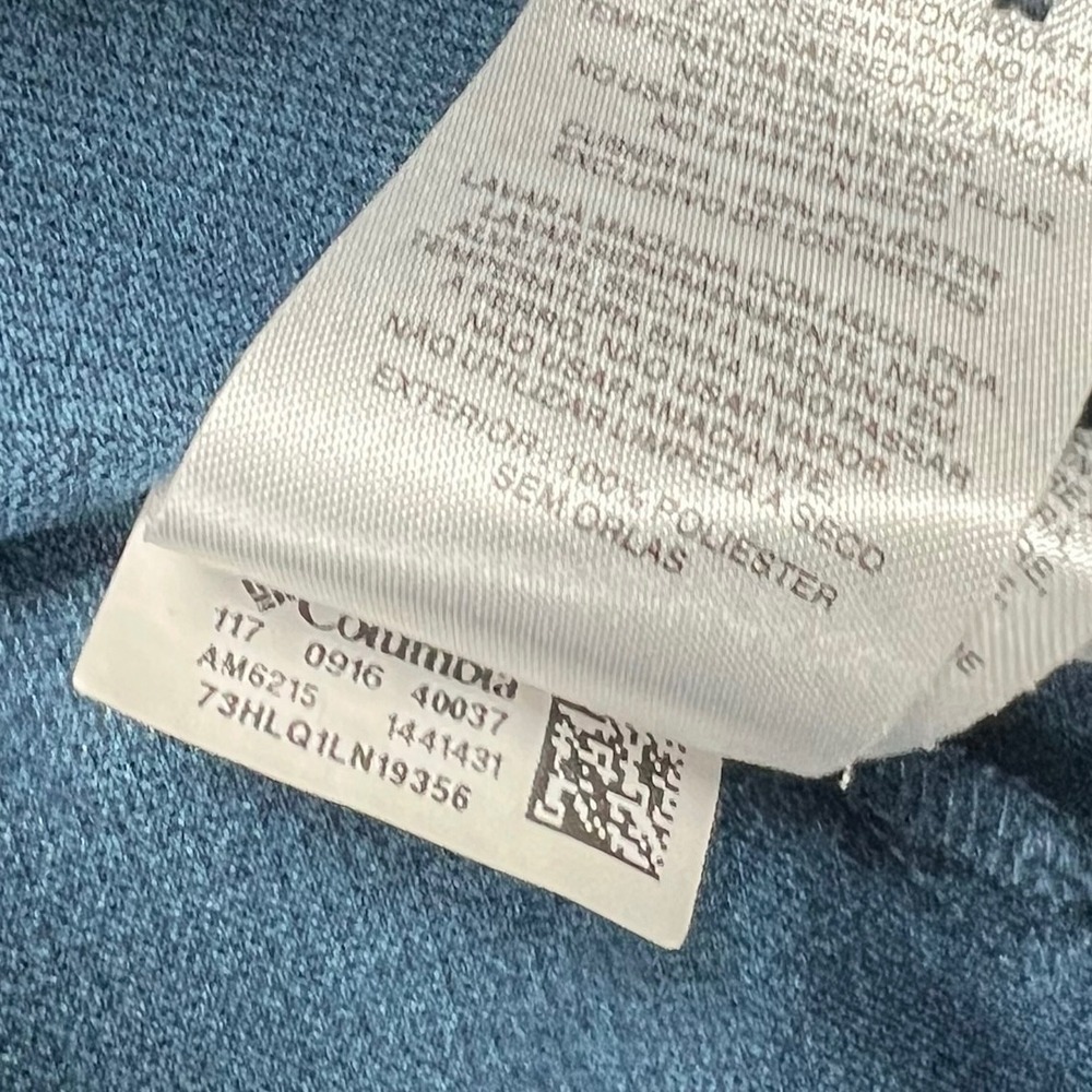 Columbia Mens Large Blue Heather AM6215 Omni-Shade Sun Protection Polo Shirt - Picture 7 of 11